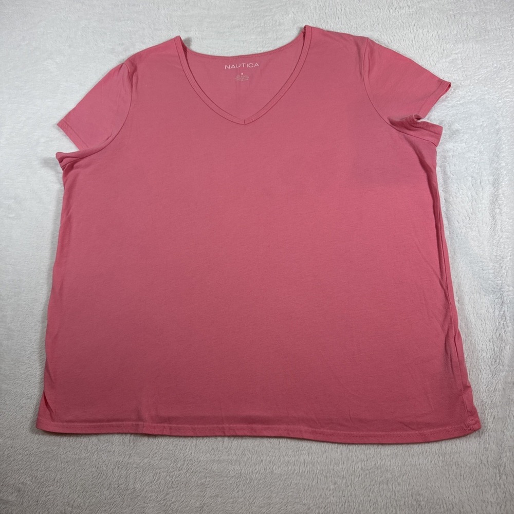 Nautica‎ Pink Sleepwear Set 1X 2 Piece Pajamas Top & Shorts X4KJ97P Plus Size